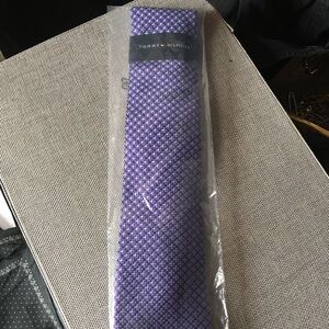 NWT Tommy Hilfiger Mens tie in sealed wrap blue and purple woven tie OS
